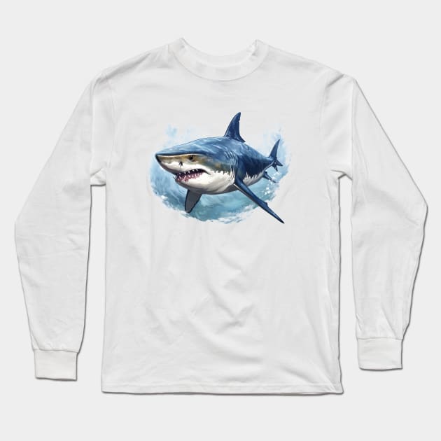 Blue Shark Long Sleeve T-Shirt by zooleisurelife